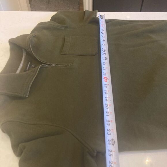 Banana republic Lux jersey half zip long sleeve olive green sweater XL - Picture 4 of 6